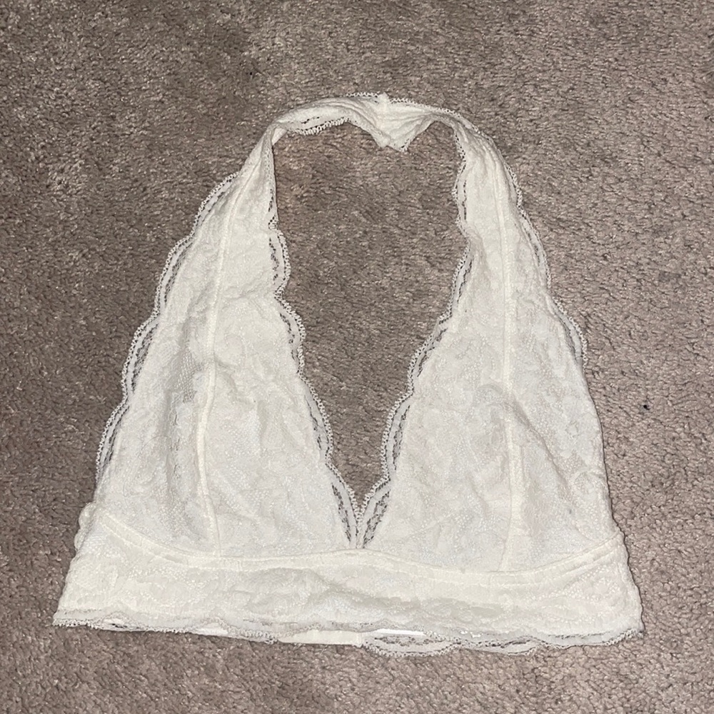 Urban Outfitters white lace halter bralette
